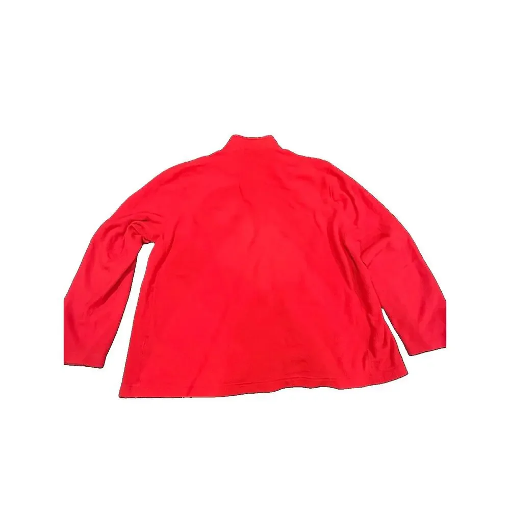 The North Face Men’s XL Red 1/4 Zip Fleece Pullover Jacket Logo
